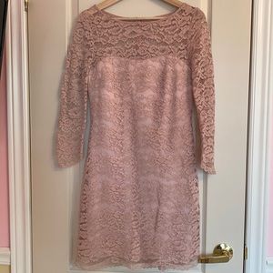 Light Pink dress, fitted, lace with light sparkle